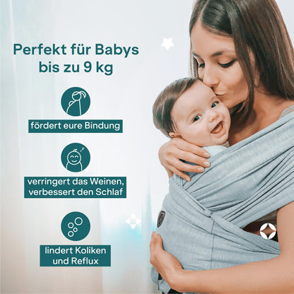 Koala Babycare Tragetuch Baby Neugeborene bis 9 kg, blau