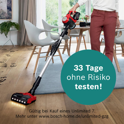 Bosch Unlimited 7 ProAnimal Akku-Staubsauger BKS711PET, beutellos, rot