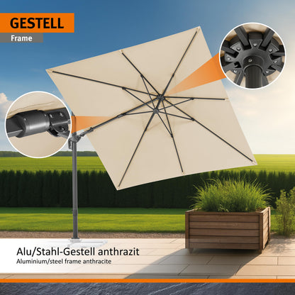 Schneider Sonnenschirm Rhodos Twist 300 x 300 cm natur