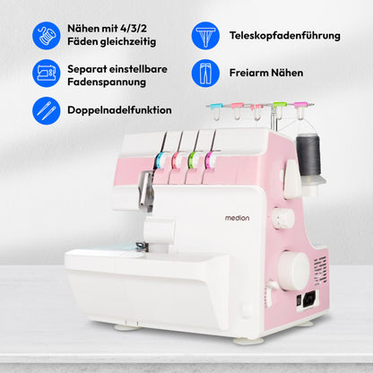 MEDION SO90 MD19169 Overlock Nähmaschine - Rosa