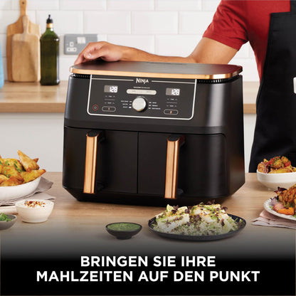 Ninja Foodi MAX Dual Zone Heissluftfritteuse AF400EUCP, 9,5 L