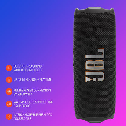 JBL Flip 7 Bluetooth-Lautsprecher, IP68 wasserdicht, Violett