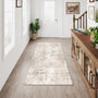 HUGEAR Waschbarer Teppich 150 x 210 cm Beige Grau rutschfest Kurzflor mit abstraktem Muster