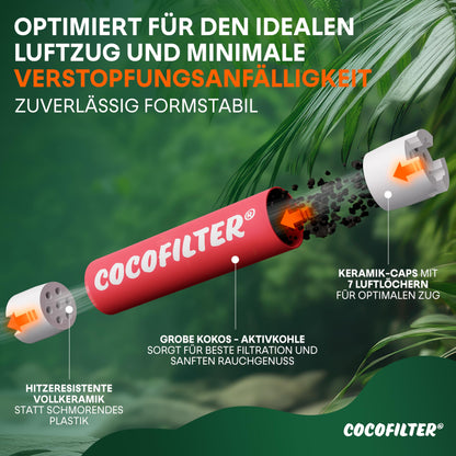 CocoFilter® Aktivkohlefilter 6mm Slim - 550 Stk. Kokosschale