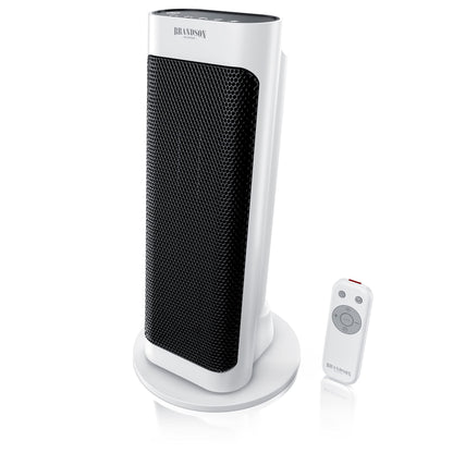 Brandson Heizlüfter Fernbedienung energiesparend leise - Weiss. Rechteckiger, weißer Heizlüfter. Wärmt Räume effizient und geräuscharm.