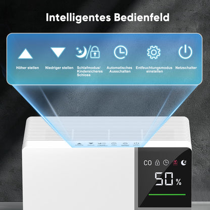 Fwoueot Luftentfeuchter elektrisch mit Kompressor, 16 l/24 h bis 45 m²