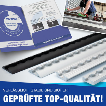 NTG Airlineschiene halbrund Aluminium eloxiert 2 Stück je 2 m