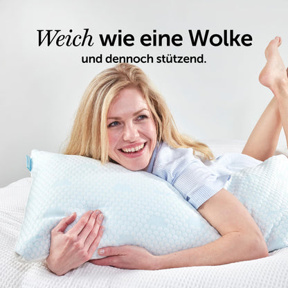 Cloudpillo Memory Foam Kissen 2er-Set, höhenverstellbar, 40x80 cm