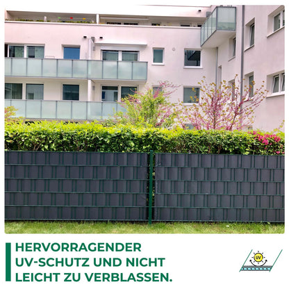 interGo Sichtschutzstreifen PVC 35 m x 19 cm für Doppelstabmatten