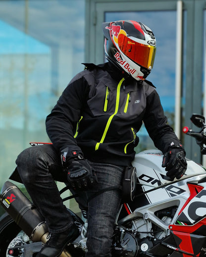 BORLENI Motorradjacke Herren Ganzjahres CE-Schutz - Grösse XL