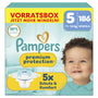 Pampers Premium Protection Windeln Grösse 5, 186 Stück (11–16 kg), Babywindeln mit flexiblem Bauchbündchen