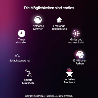Philips Hue Turaco LED-Aussen-Wandleuchte anthrazit, dimmbar