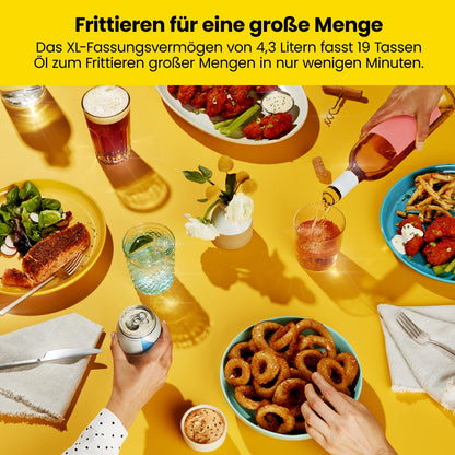 Chefman 4,3L Fritteuse XL – Edelstahl, Timer & Temp. einstellbar