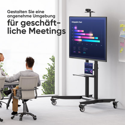 ONKRON TS1871-B Rollbarer TV Ständer 55-90 Zoll - Schwarz