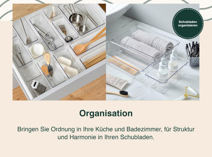 uandu Schubladen-Organizer 50er-Set, 4 Grössen für Bad, Küche und Büro