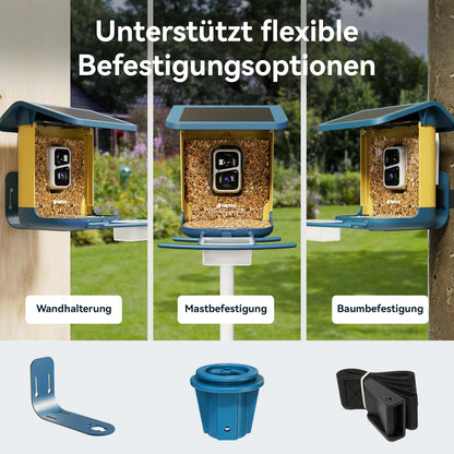 Nafnti V5 Vogelfutterhaus mit 2K-Kamera, Solar und IP65