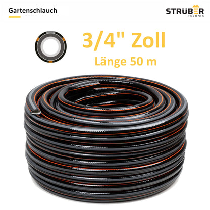 STRÜBER CARBON Gartenschlauch 4-lagig, PVC, 3/4 Zoll, 50 m