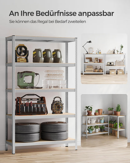 SONGMICS Schwerlastregal GLR060E01, Stahl, 60 x 120 x 200 cm, silbern