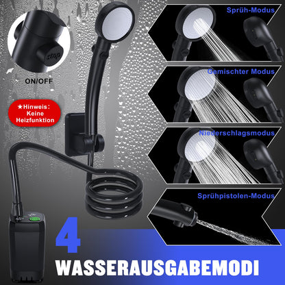 Spopal Campingdusche mit Pumpe, 6000 mAh Akku, Temperaturanzeige