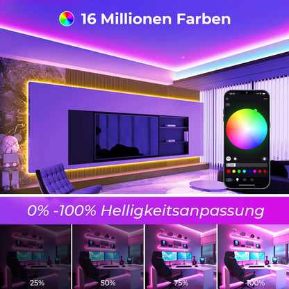 SUBOSI COB LED Streifen 10 m RGB WiFi, Alexa & Google Home kompatibel
