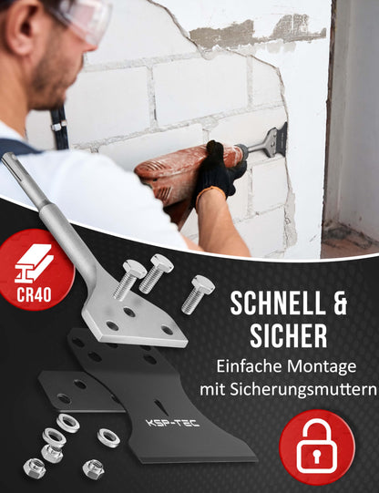 KSP-TEC SDS Plus Spachtelmeissel inkl. Ersatzklinge für Bohrhammer