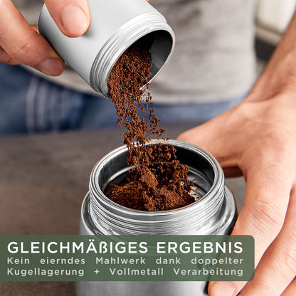 WALDWERK Manuelle Kaffeemühle - Edelstahl Kegelmahlwerk