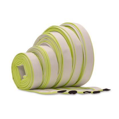 Ø 1 1/2 Zoll - 38 mm, 30 m Flachschlauch | Bauschlauch | Industrieschlauch | Synthetischer Gummi, Weiß mit Grün, 10 Bar, -20°C bis +60°