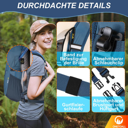 ONETOALL Wanderrucksack 20L diebstahlsicher, leichter Tagesrucksack