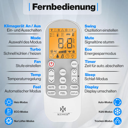 KESSER® Split Klimaanlage 9000 BTU/h WiFi R32