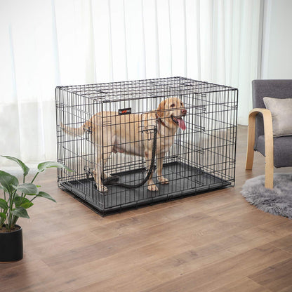 Feandrea PPD48BK Hundekäfig klappbar 122x75cm schwarz