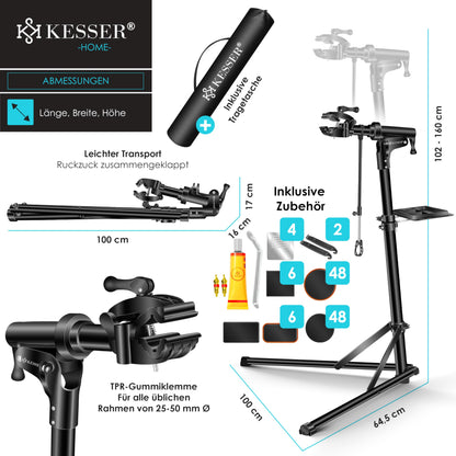 KESSER® Profi Fahrradmontageständer Alu E-Bike - Schwarz