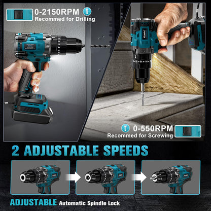 Ecarke Akku Schlagbohrschrauber für Makita 18V - Ohne Akku