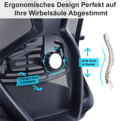 Ticova ergonomischer Bürostuhl – hoher Rücken Schreibtischstuhl