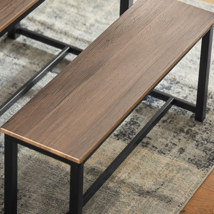 SoBuy OGT25-N Essgruppe – 3-teilig, Holztisch mit 2 Bänken