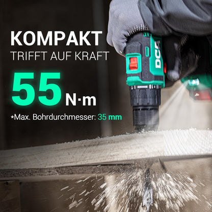 DCA Akku-Schlagbohrschrauber ADJZ2055i, 20V, 55 Nm, 13 mm Bohrfutter