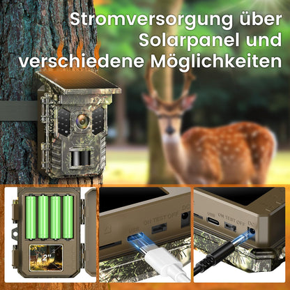 XTU Wildkamera 4K mit App-Übertragung, Nachtsicht und 32 GB SD-Karte