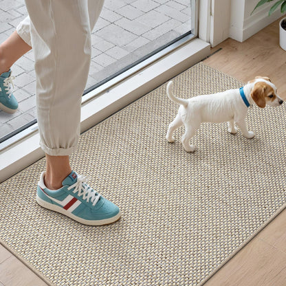 DEXI Schmutzfangmatte Innen 92x142 cm Dünn Rutschfest – Beige