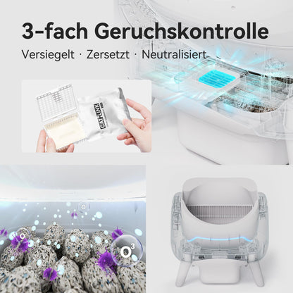CATLINK C08 Selbstreinigende Katzentoilette XXL mit WLAN, Grau