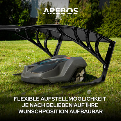 Arebos Mähroboter Garage – Carport Schwarz 102x79x46 cm