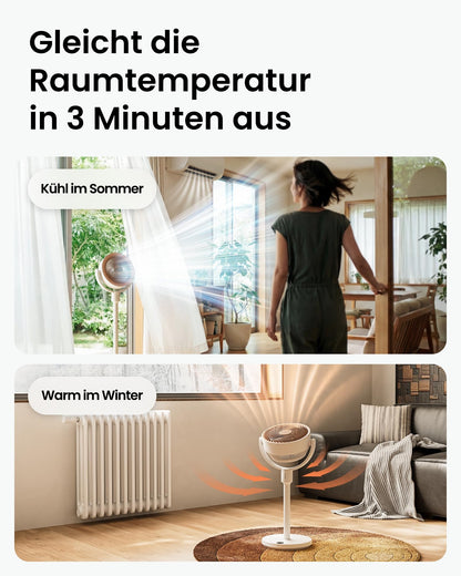 SwitchBot Standventilator mit Luftzirkulation, 22 dB, RGB-Beleuchtung