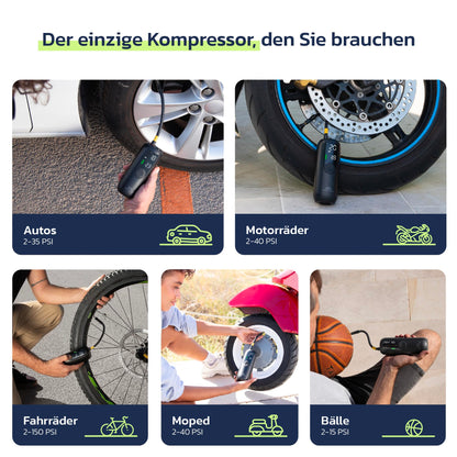 Woowind LP1 Elektrische Luftpumpe, 150 PSI Akku-Kompressor