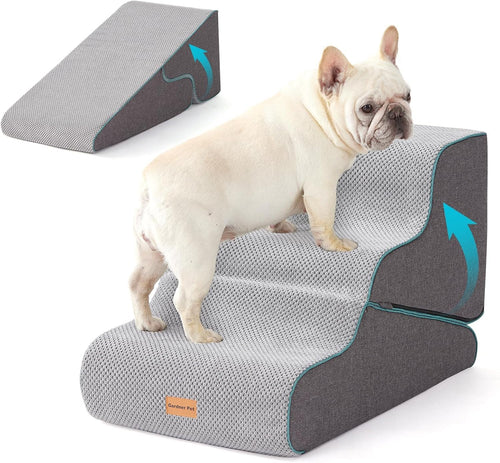 Gardner Pet Hundetreppe 3 Stufen, Schaumstoff mit wasserdichtem Bezug, rutschfeste Unterseite