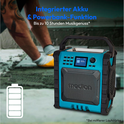 MEDION P66896 Baustellenradio - DAB+ Bluetooth Akku