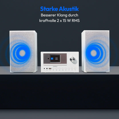 MEDION P85003 Micro Audio System Internetradio DAB+ - Weiss