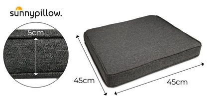 sunnypillow Bali Stuhlkissen 4er Set wasserdicht 45x45 cm Anthrazit