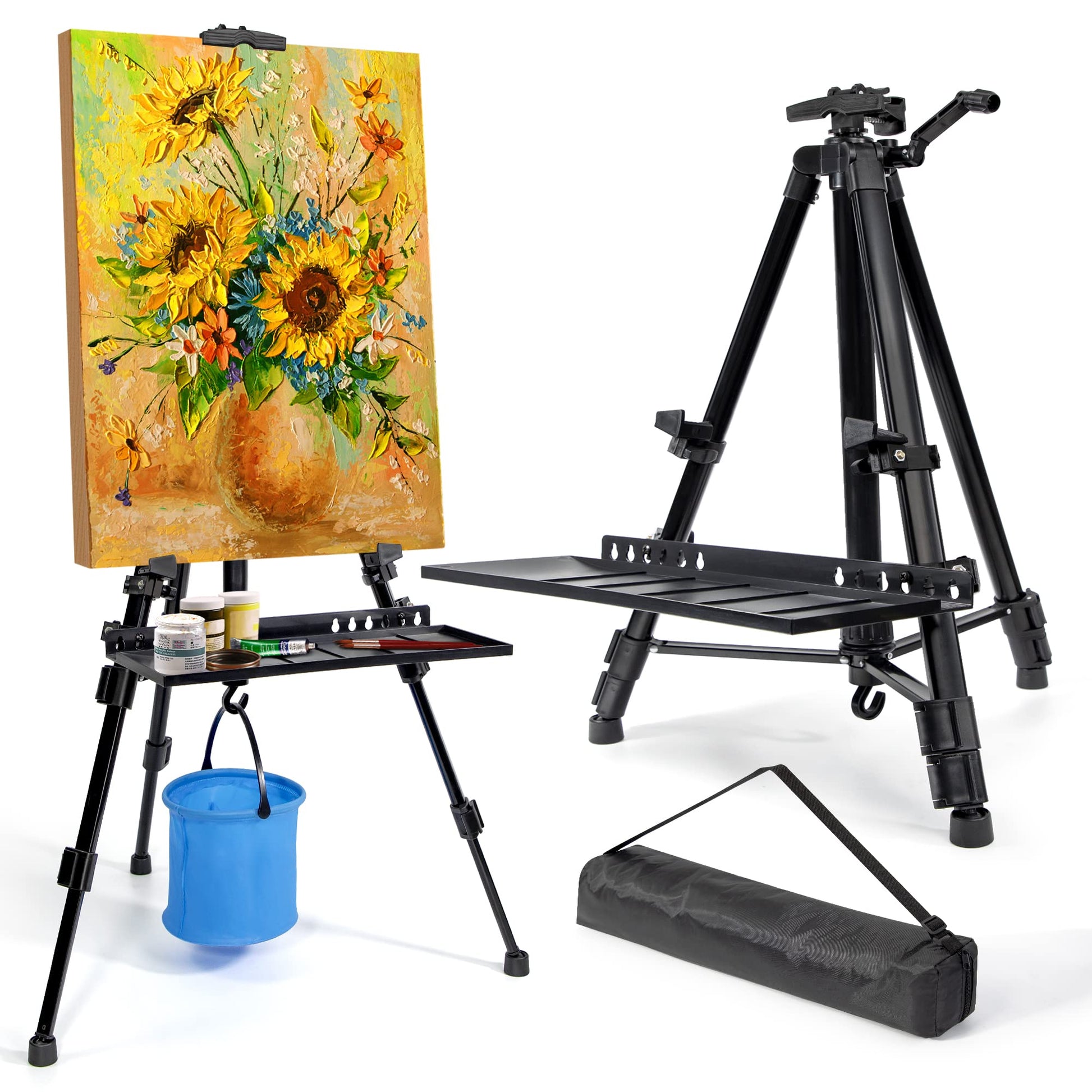 VAIIGO Staffelei Aluminium verstellbar 50-152 cm mit Tragetasche