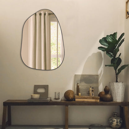 PERFNIQUE Asymmetrischer Wandspiegel - Schwarz, 69x48 cm