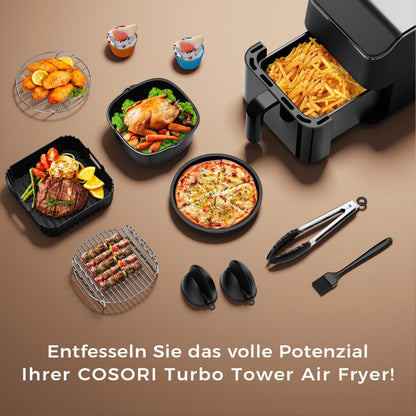 Zorenlepo Airfryer Zubehör-Set 17-teilig für COSORI Turbo Tower Pro