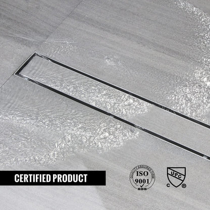 sunrik Duschrinne 80 cm Befliesbar – extra flach Edelstahl