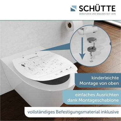 Schütte WC-Sitz D-Form mit Absenkautomatik, Duroplast, Anthrazit